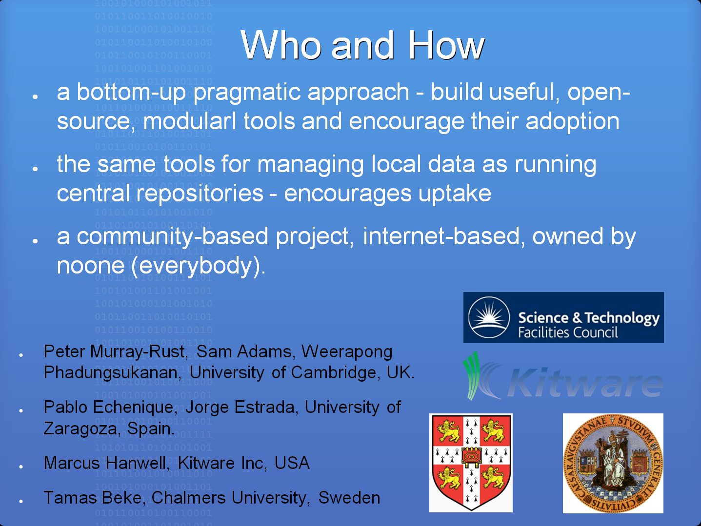 Third slide of Jens Thomas' rapid slide presentation